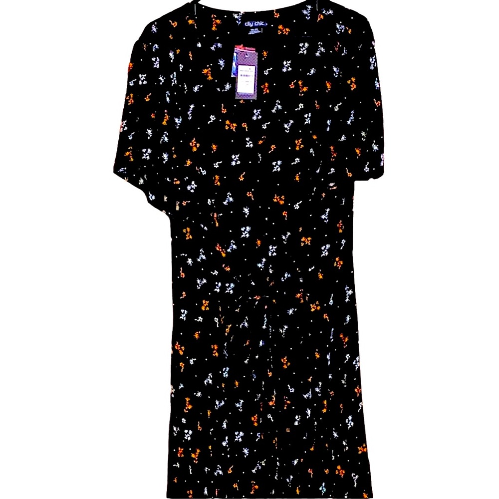City Chic NWT SS Dress size 24 Serene Ditsy